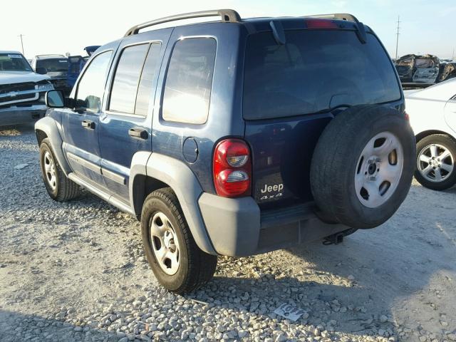 1J4GL48K07W500552 - 2007 JEEP LIBERTY SP BLUE photo 3