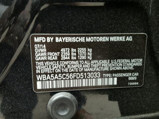 WBA5A5C56FD513033 - 2015 BMW 528 I BLACK photo 10