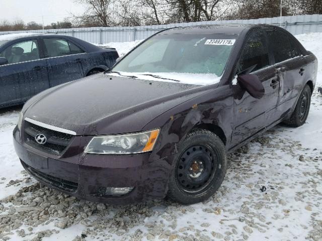 5NPET46FX6H017917 - 2006 HYUNDAI SONATA GL PURPLE photo 2