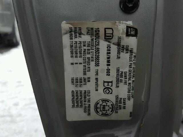 1GNDU23L65D268338 - 2005 CHEVROLET UPLANDER L 银色 照片 10