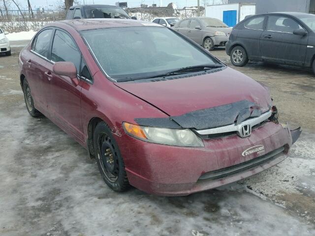 2HGFA16536H025481 - 2006 HONDA CIVIC LX BURGUNDY photo 1