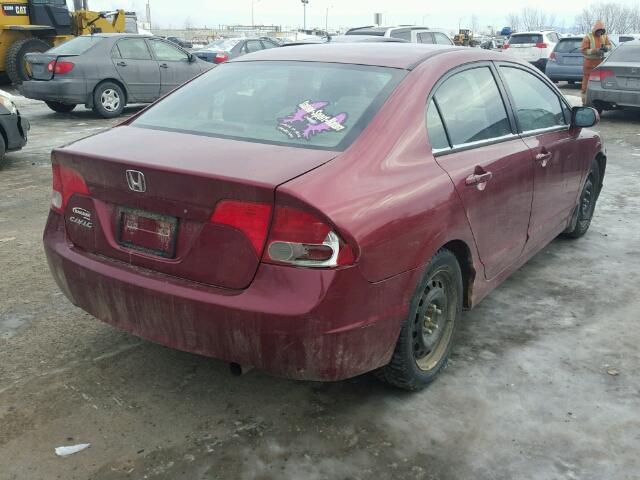 2HGFA16536H025481 - 2006 HONDA CIVIC LX BURGUNDY photo 4