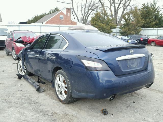 1N4AA5APXAC800708 - 2010 NISSAN MAXIMA S BLUE photo 3