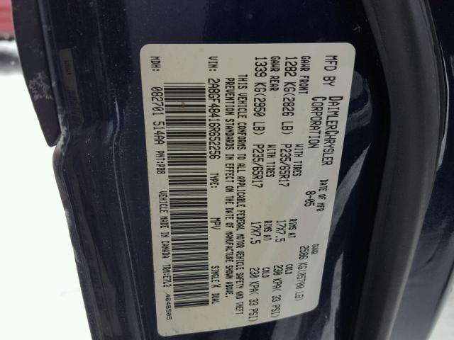 2A8GF48416R652256 - 2006 CHRYSLER PACIFICA 蓝色 照片 10