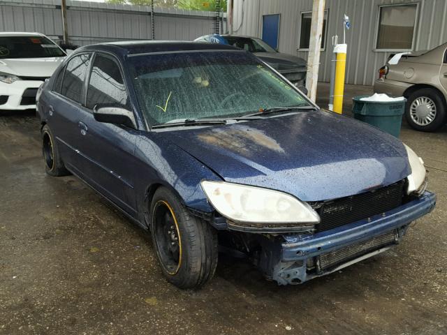 2HGES16584H502265 - 2004 HONDA CIVIC LX BLUE photo 1