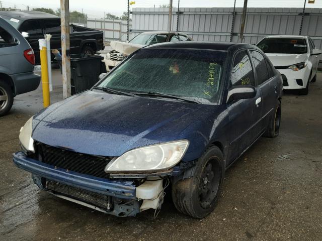 2HGES16584H502265 - 2004 HONDA CIVIC LX BLUE photo 2