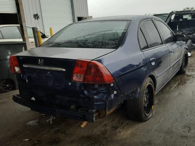 2HGES16584H502265 - 2004 HONDA CIVIC LX BLUE photo 4