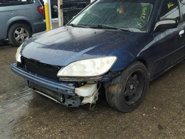 2HGES16584H502265 - 2004 HONDA CIVIC LX BLUE photo 9