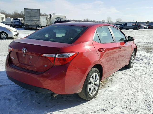 5YFBURHE3GP524874 - 2016 TOYOTA COROLLA L RED photo 4