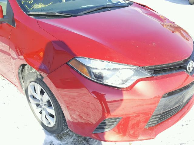 5YFBURHE3GP524874 - 2016 TOYOTA COROLLA L RED photo 9