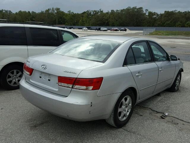 5NPEU46C36H129087 - 2006 HYUNDAI SONATA GLS SILVER photo 4