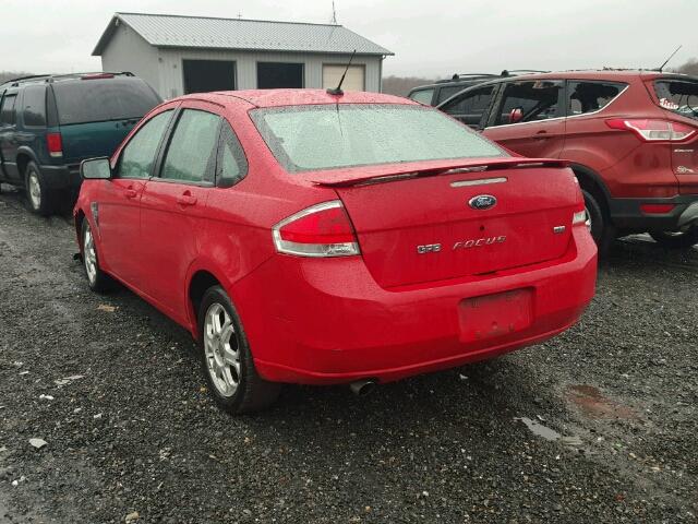 1FAHP35N58W274586 - 2008 FORD FOCUS SE RED photo 3