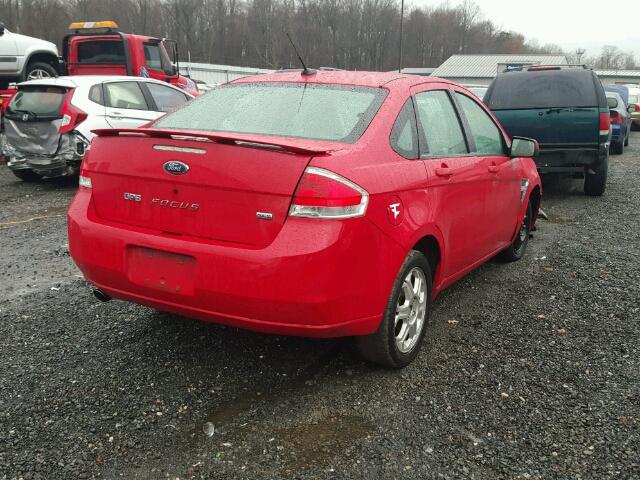 1FAHP35N58W274586 - 2008 FORD FOCUS SE RED photo 4