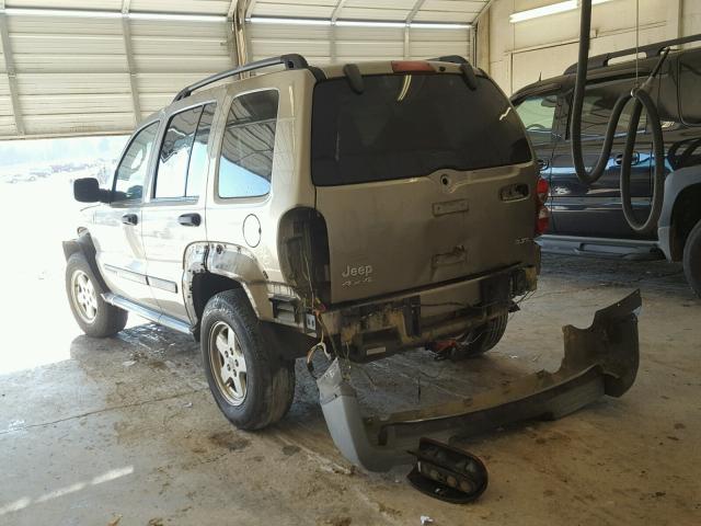 1J4GL48K35W555770 - 2005 JEEP LIBERTY SP TAN photo 3