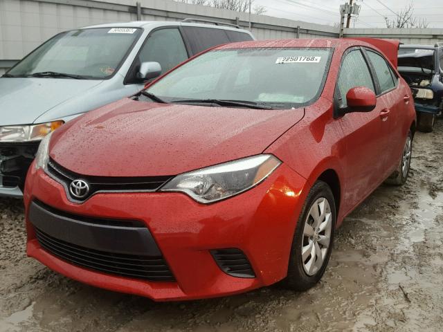 5YFBURHE4GP544549 - 2016 TOYOTA COROLLA L RED photo 2