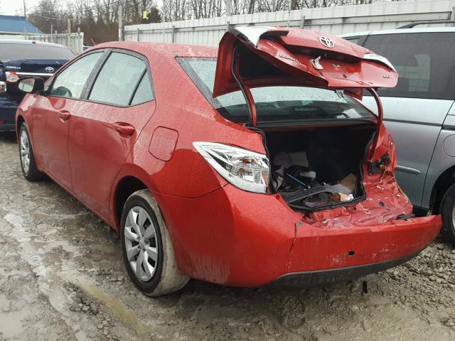 5YFBURHE4GP544549 - 2016 TOYOTA COROLLA L RED photo 3