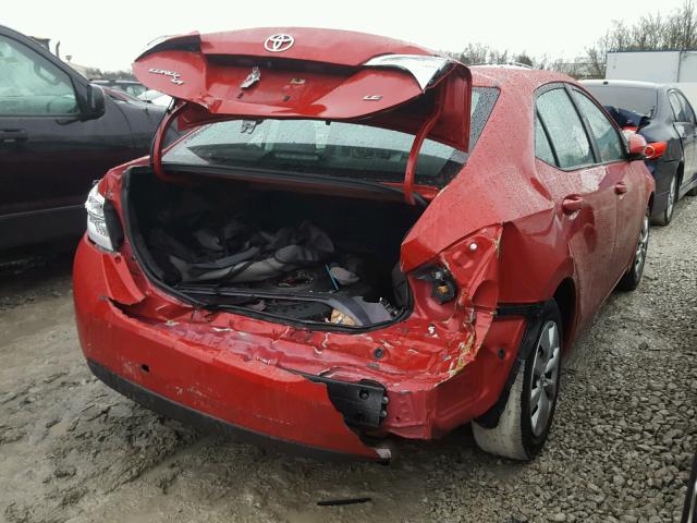 5YFBURHE4GP544549 - 2016 TOYOTA COROLLA L RED photo 4