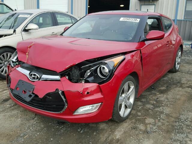 KMHTC6AD9EU216028 - 2014 HYUNDAI VELOSTER B RED photo 2