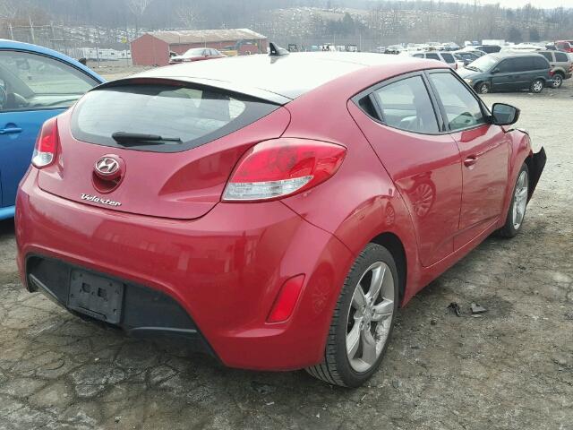 KMHTC6AD9EU216028 - 2014 HYUNDAI VELOSTER B RED photo 4