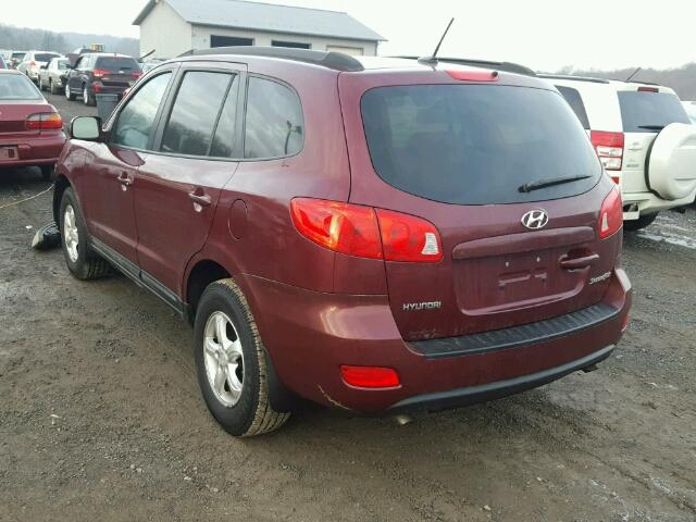 5NMSG13D38H146753 - 2008 HYUNDAI SANTA FE G MAROON photo 3