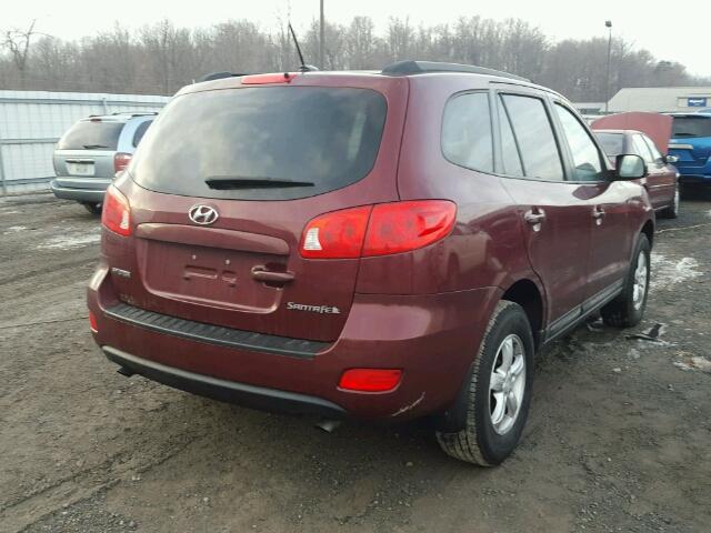 5NMSG13D38H146753 - 2008 HYUNDAI SANTA FE G MAROON photo 4