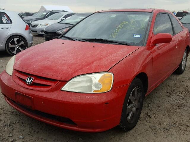 1HGEM22943L080151 - 2003 HONDA CIVIC EX RED photo 2