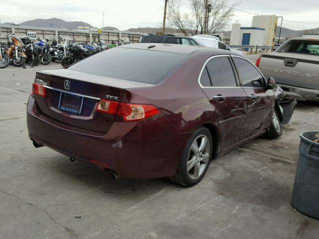 JH4CU2F68CC015372 - 2012 ACURA TSX TECH BURGUNDY photo 4