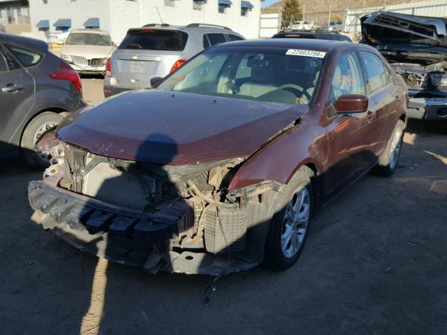 3FAHP0HA6CR396697 - 2012 FORD FUSION SE MAROON photo 2