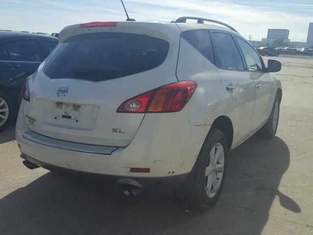 JN8AZ1MU3AW019111 - 2010 NISSAN MURANO S WHITE photo 4