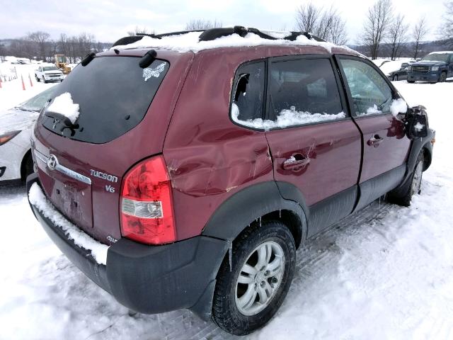 KM8JN72DX6U301032 - 2006 HYUNDAI TUCSON GLS RED photo 4