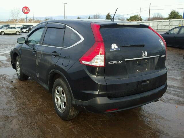 5J6RM4H32CL033645 - 2012 HONDA CR-V LX BLACK photo 3