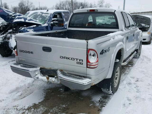 1D7HG48N73S291150 - 2003 DODGE DAKOTA QUA SILVER photo 4