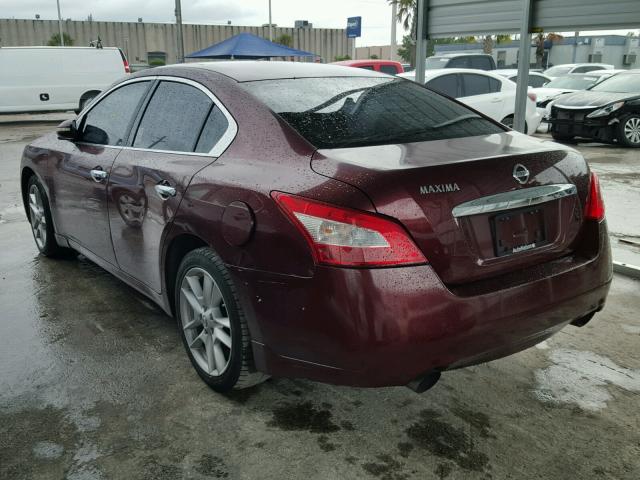 1N4AA51E99C862028 - 2009 NISSAN MAXIMA S BURGUNDY photo 3