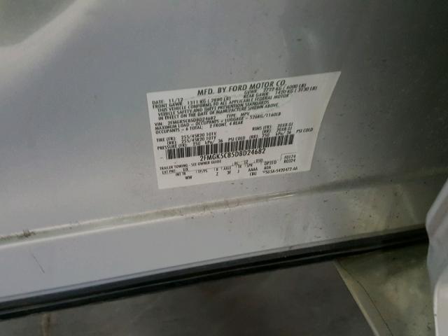 2FMGK5C85DBD24682 - 2013 FORD FLEX SEL Gümüş foto 10