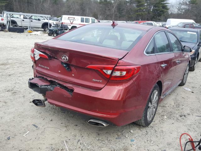 5NPE34AF7GH429138 - 2016 HYUNDAI SONATA SPO RED photo 4