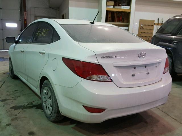 KMHCT4AE3GU044000 - 2016 HYUNDAI ACCENT SE WHITE photo 3