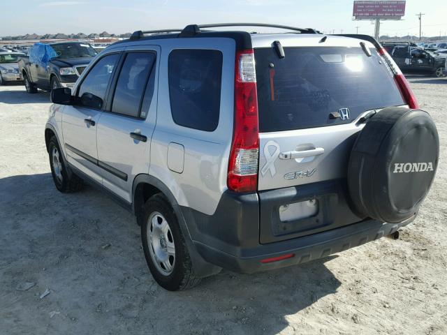 JHLRD68526C004303 - 2006 HONDA CR-V LX SILVER photo 3