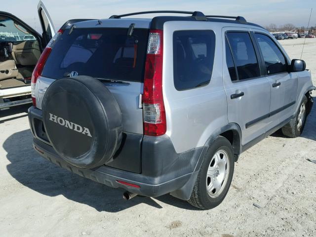 JHLRD68526C004303 - 2006 HONDA CR-V LX SILVER photo 4