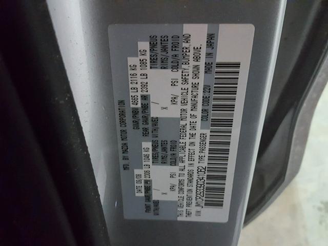 JM1CR293390341062 - 2009 MAZDA 5 SILVER photo 10