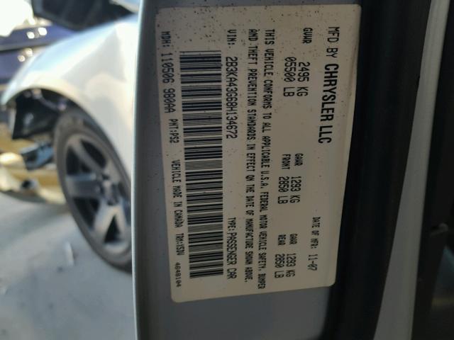 2B3KA43G68H134672 - 2008 DODGE CHARGER SILVER photo 10