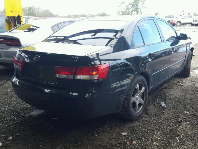 5NPET46C47H205548 - 2007 HYUNDAI SONATA GLS BLACK photo 4