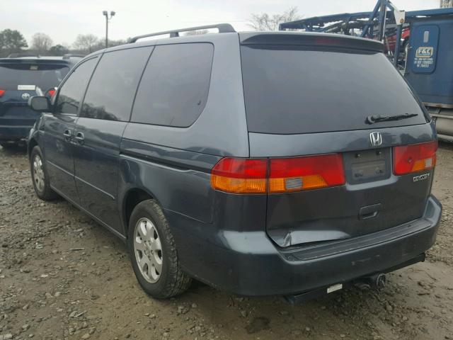 5FNRL18024B079896 - 2004 HONDA ODYSSEY EX BLUE photo 3