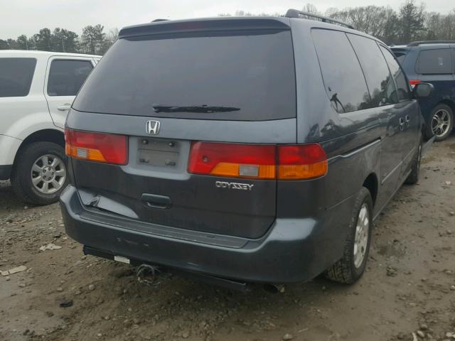 5FNRL18024B079896 - 2004 HONDA ODYSSEY EX BLUE photo 4