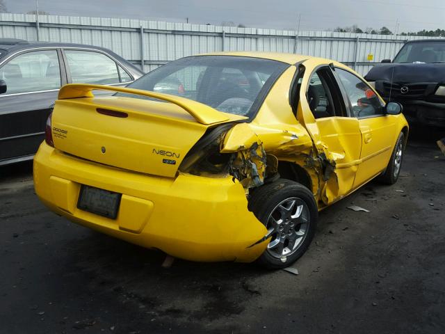 1B3ES56C53D224488 - 2003 DODGE NEON SXT YELLOW photo 4