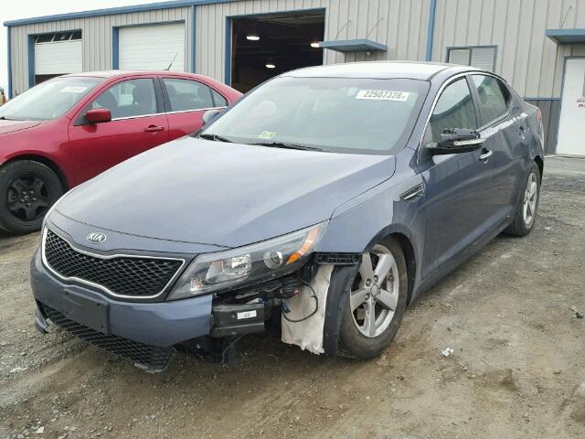 5XXGM4A76FG416096 - 2015 KIA OPTIMA LX BLUE photo 2