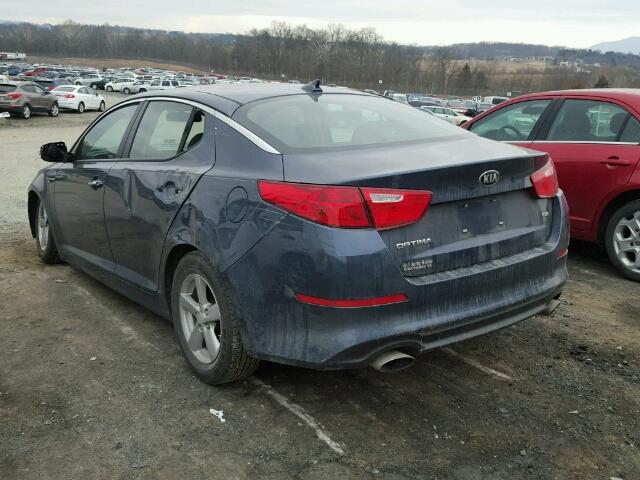 5XXGM4A76FG416096 - 2015 KIA OPTIMA LX BLUE photo 3