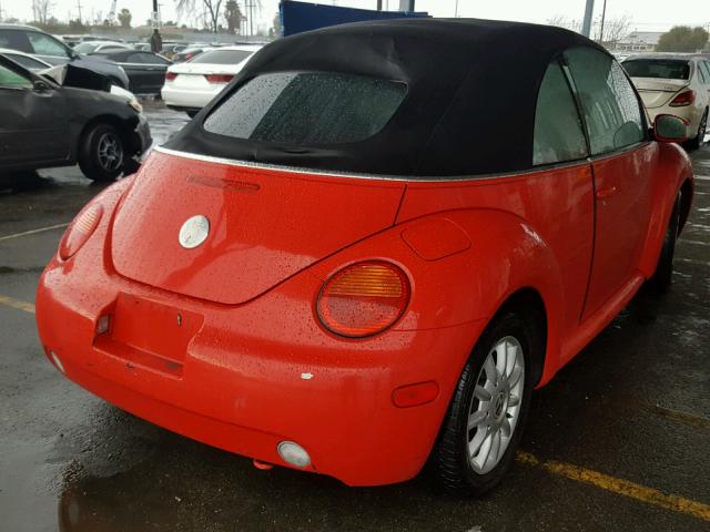 3VWCM31Y04M313475 - 2004 VOLKSWAGEN NEW BEETLE RED photo 4