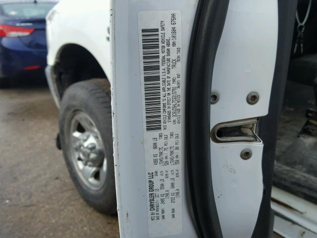 3C6UD5HL7CG315791 - 2012 DODGE RAM 2500 S WHITE photo 10