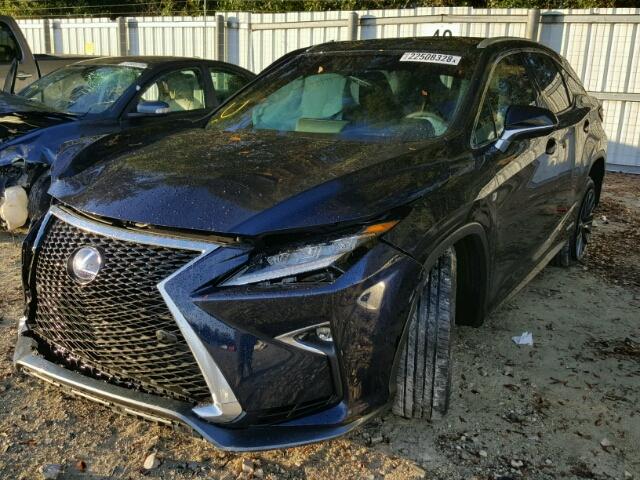 2T2BGMCA2HC013815 - 2017 LEXUS RX 450H BLUE photo 2