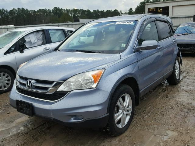 JHLRE3H71AC007943 - 2010 HONDA CR-V EXL BLUE photo 2